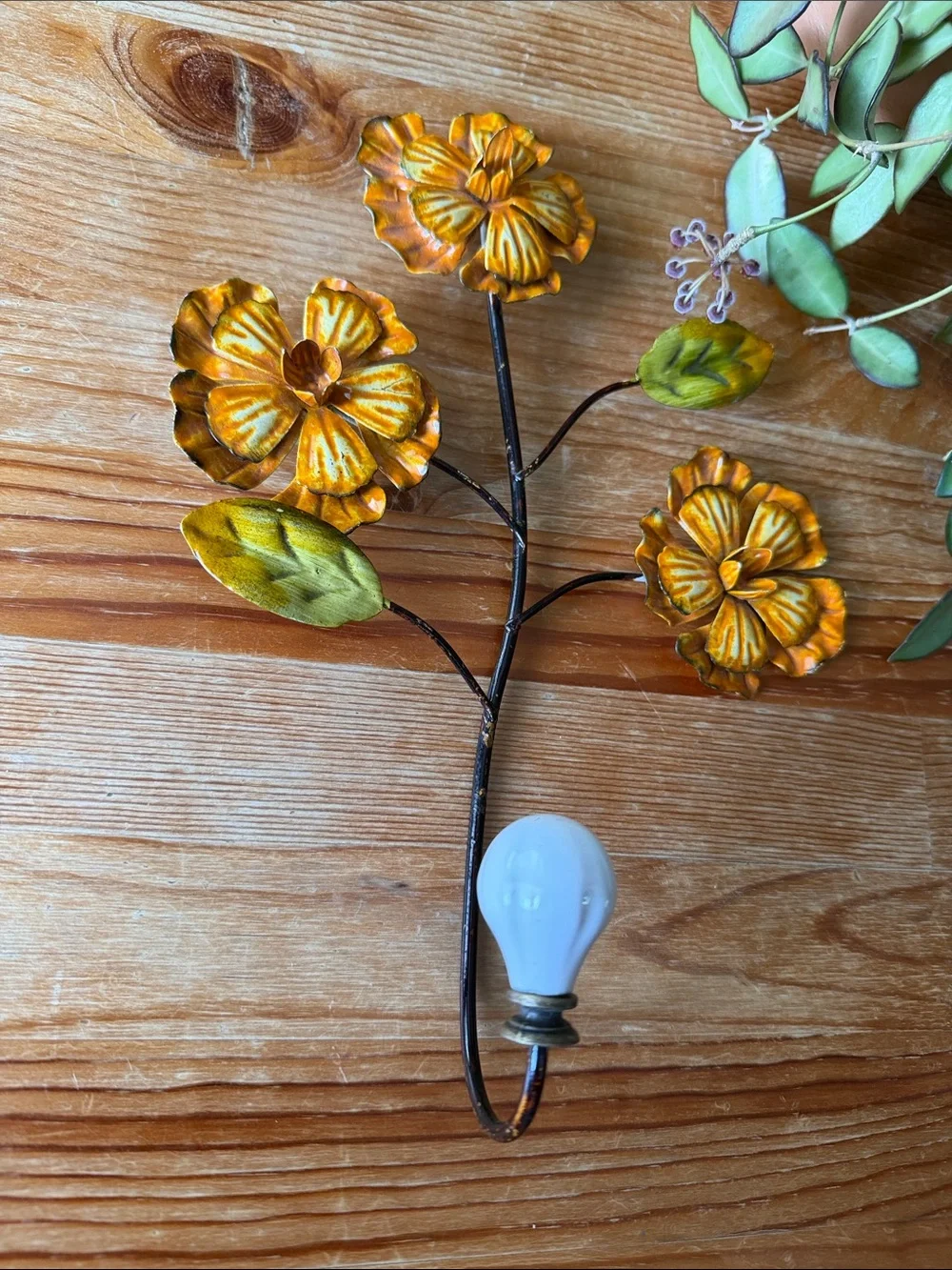 Vintage Metal Floral Wall Hook